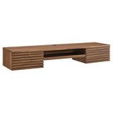 Modway Render Mid-Century Modern, Wall Mount Office Desk, Walnut Modway