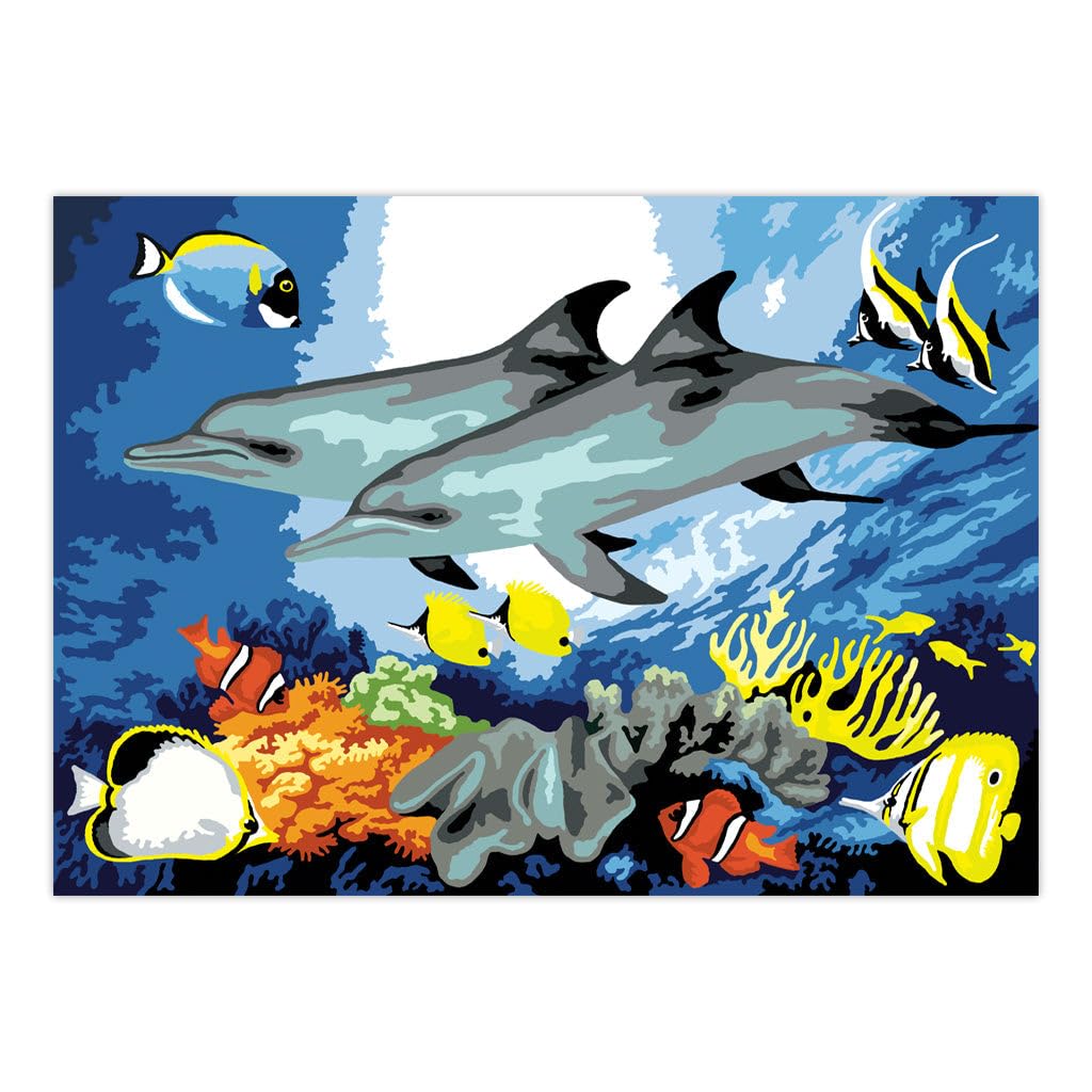 Royal & Langnickel PJS24 Painting by Numbers Junior Small Art Activity Kit, Dolphins Royal & Langnickel