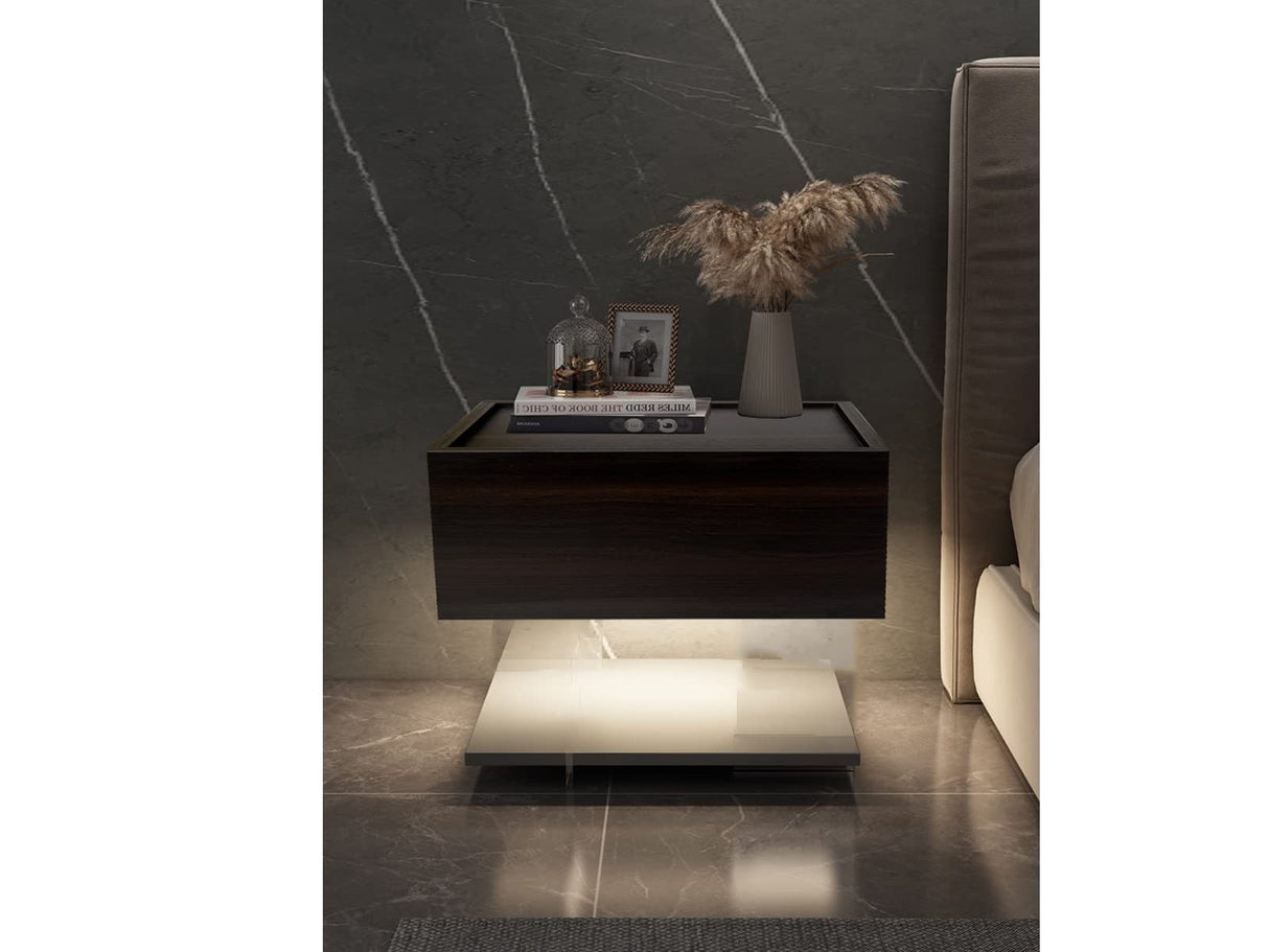 Lizipai Floating Nightstand Wall Mounted, Concealment Furniture,Night Stand with Drawer, Hanging Bedside Table （Night Falls Black-Left-Big） Lizipai