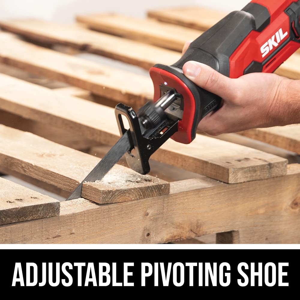 SKIL 20V Compact Reciprocating Saw Includes 2.0Ah PWR CORE 20 Lithium Battery and Charger - RS582902 Skil