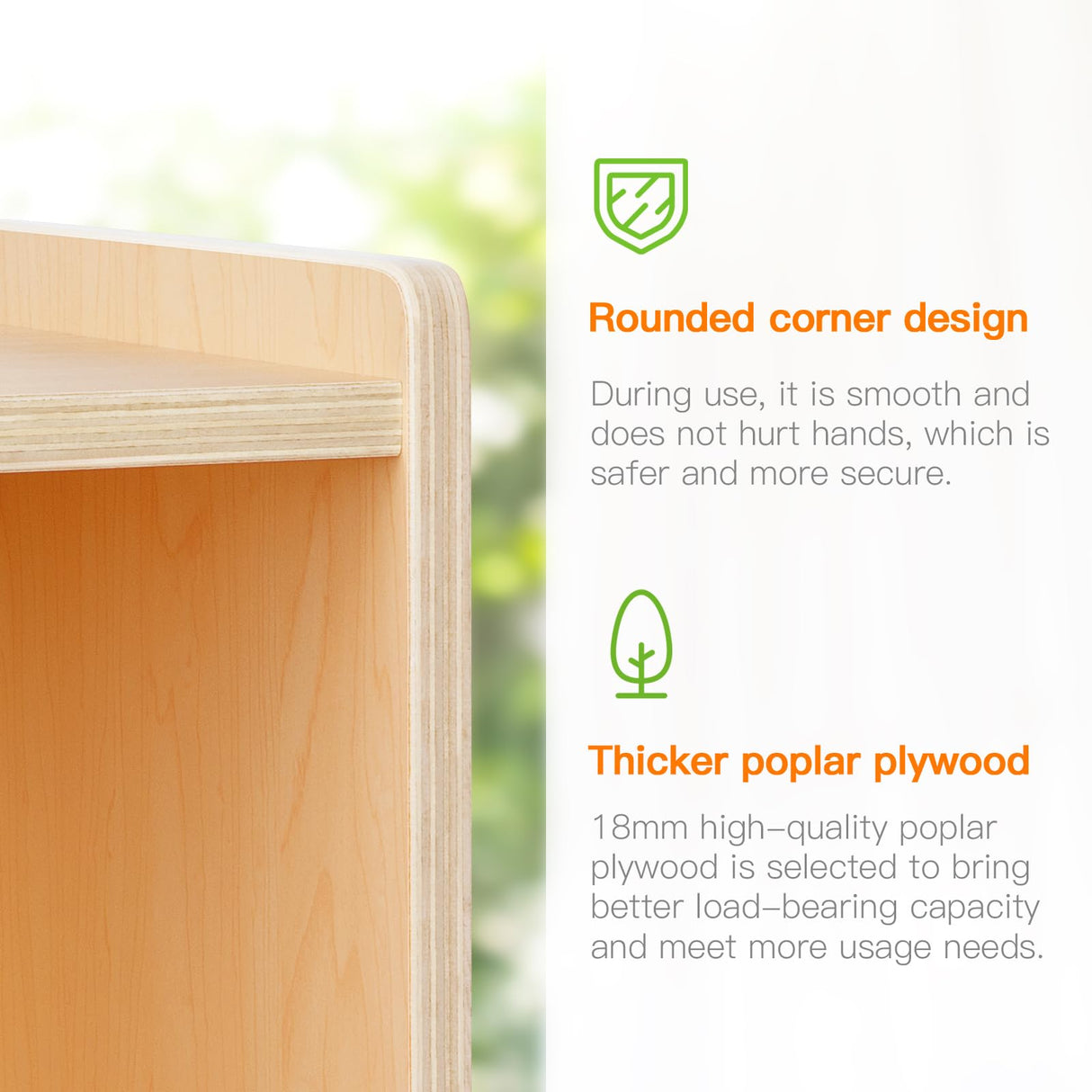 Montessori 8-Section Wooden Toy Organizer and Storage Cabinet for Kids Room OOOK