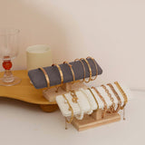 Wooden Watches Display tower Base Watch Necklace Bracelet Organizer Rack Bangle Scrunchie Headband Showcase tower (Dark Grey Suede, Flat single-layer) RQQM
