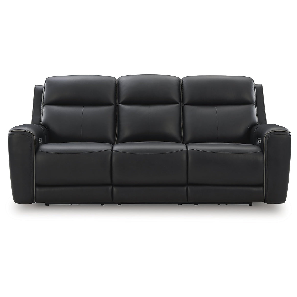 Signature Design by Ashley 5Z-Dreamlight Modern Leather Match Power Reclining Sofa with Drop Down Table, Massage System and Adjustable Headrest, Black Signature Design by Ashley