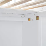 Bellemave Twin Loft Bed with Desk, Wardrobe, and Storage Stairs in White Bellemave