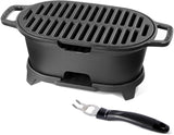 IronMaster Mini 100% Cast Iron Hibachi Grill, Tabletop Small Portable Charcoal Grill for Outdoor Camping, Japanese BBQ Grill Grate Surface 11" x 6.7 " IronMaster