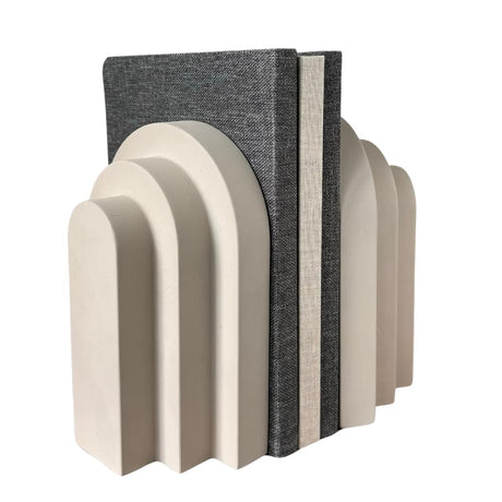 OAKOA Concrete Heavy Book Ends Decorative - Decorative Bookends for Heavy Books - Book Ends for Shelves Decorative - Heavy Duty Bookends for Shelves Decorative - Modern Bookends Decorative OAKOA