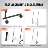 VEVOR Brochure Display Rack, 6-Tier Magazine Literature Display Stand, Floor Standing Magazine Rack Newspaper Catalog Holders, Movable with 4 Wheels (2 Lockable) for Shop Exhibitions Office, 6 Pockets VEVOR