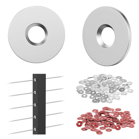 BLIKA 100Pack Cable Railing Adhesive Sleeves for 1/8" Wire Rope Cable, T316 Stainless Steel, 1/8" Cable Railing Protector Adhesive Sleeves, Cable Railing Post Adhesive Sleeve BLIKA