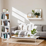 Cuguords 4 Tier Rotating Bookshelf Tower, 360 Degree Revolvin Bookcase,Spinning Bookshelf for Kids&Adults, Floor Standing Bookcase Storage Rack, Wood Narrow Bookshelf for Bedroom, Living Room, White Cuguords