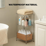 Land Guard Height-Adjustable Chrome Storage Racks and Shelving, 3-Tier Wire Shelf, Metal Rack Shelving, Narrow Storage Rack for Laundry Bathroom Kitchen Pantry Closet (16”L x 12”W x 30”H)… Land Guard