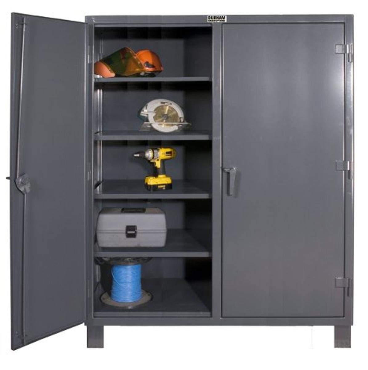 Durham Extra Heavy Duty Welded 12 Gauge Steel Lockable Double Shift Storage Cabinet, HDDS247278-8S95, 1300 lbs Shelf Capacity, 24" Length x 72" Width Durham