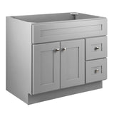 Design House 587097 Bath Unassembled Modern 2-Door 2-Drawer Bathroom Shaker Vanity Cabinet Only, 36 x 21,Grey Design House