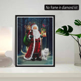 SKRYUIE 5D Santa Claus Diamond Painting Kits - DIY Diamond Art Kits for Adults Christmas, Full Round Drill - Crystal Cross Stitch - Adults Craft for Wall & Office Decor - 12x16 inch SKRYUIE