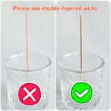 50pcs Wooden Candle Wicks 5.1 X 0.5 Inch Natural Candle Wood Wicks, Smokeless Wood Wicks for Candle Making（Wick Clip not Included） Phinicco