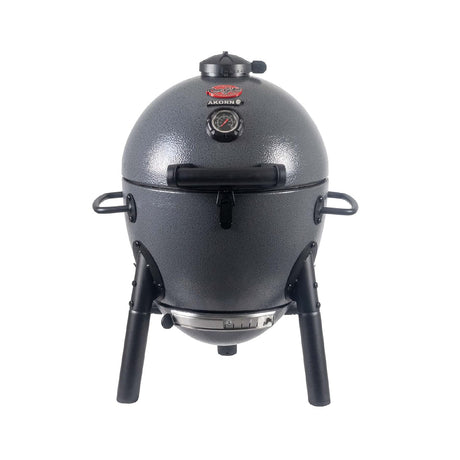 Char-Griller® AKORN® Jr. Portable Kamado Charcoal Grill and Smoker with Cast Iron Grates and Locking Lid with 155 Cooking Square Inches in Ash, Model E86714 Char-Griller