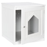 Epetlover Cat Litter Box Enclosure Furniture Hidden for Indoor Cats Decorative Wooden Pet House Kitty Washroom with Vent Holes, White Epetlover