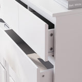 FOTOSOK 7 Drawer Dresser, White Dresser Tall Dresser, 23.6W x 15.7D x 46.7H in White Chest of Drawers with Large Storage Space for Home FOTOSOK