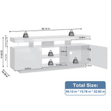 HOMMPA LED Lift Top Coffee Table and TV Stand Set of 2,Modern LED Entertainment Center with Power Outlets for up to 65" TV, Coffee Table with Hidden Compartment & 1 Open Shelve & 1 Drawers White HOMMPA
