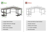 Teraves Reversible L Shaped Desk with Large Surface, 69 Inch Sturdy Corner Desk with Storage Shelves, Premium Office Computer Desk Workstation for Home Office Gaming Teraves