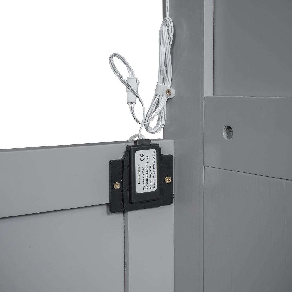 Merax Full Size Murphy Bed Wall Bed with Shelves, Drawers and LED Lights,Gray Merax