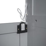 Merax Full Size Murphy Bed Wall Bed with Shelves, Drawers and LED Lights,Gray Merax