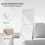 EaseLife 42in x 84in Sliding Barn Door with 7FT Barn Door Hardware Track Kit Included,Solid LVL Wood Slab Covered with Water-Proof & EaseLife