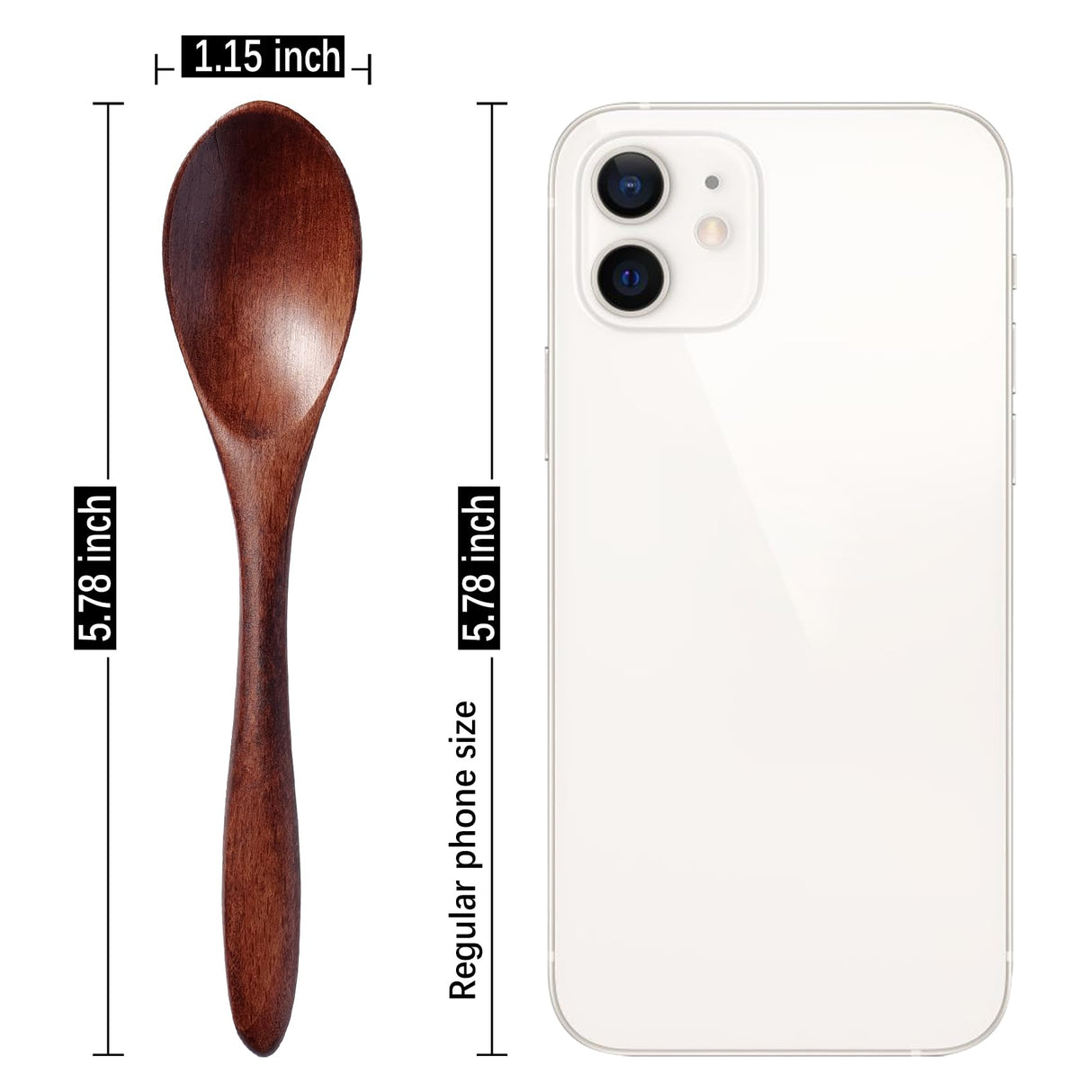 Hefild 7 PCS Small Wooden Spoons, 5.8 Inch Honey Spoons for Tea, Hardwood Wooden Honey Teaspoon for Coffee, Little Tiny Wood Spoons, Bamboo Table Spoon for stirring, Wooden Spoons for Utensils Set Hefild