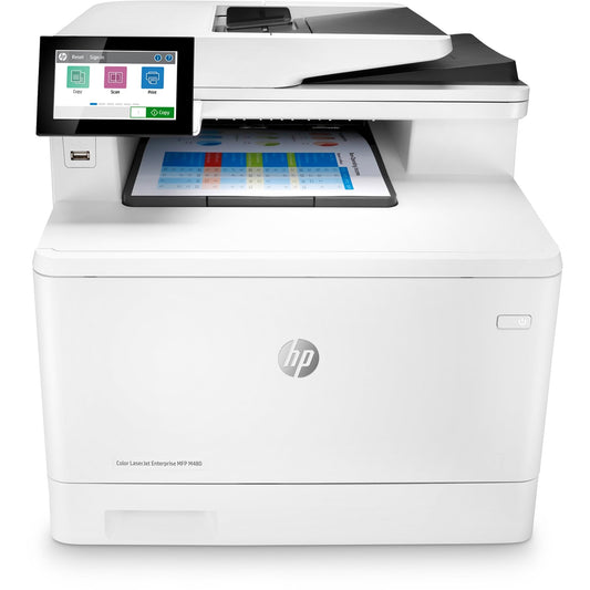 HP Color LaserJet Enterprise M480f Multifunction Duplex Printer, Print, scan, copy, Fast speeds, Easy setup, Advanced security, Best for small teams, Ethernet/USB only (3QA55A)