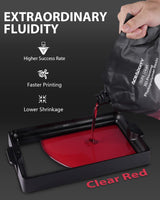 Aceaddity Elite Series 3D Printer Resin 405nm Photopolymer Resin LCD/DLP UV-Curing High Precision 3D Printing Liquid Compatible with 8k 3D Printer (Clear Red, 1200g) Aceaddity