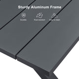 PURPLE LEAF 9 Pieces Outdoor Patio Dining Set All-Weather Aluminum Frame PE Rattan Outdoor Patio Furniture Set Rectangular Table and Chairs Set for 8 People Lawn Garden Backyard Deck, Grey PURPLE LEAF