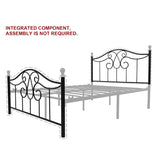 YERPERFO Metal Full Bed Frame with Headboard and Footboard Farmhouse Platform Bed Frame Full Size Under Bed Storage No Box Spring Needed and Easy Assembly (Full, Black) YERPERFO