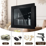 Hidden Gun Storage, Concealment Gun Safes for Pistols, Secret Decor Solid Wooden Handgun Picture Frames Box (Black) Homvle