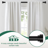 Extra Long Curtain Rods 120 to 170 Inch(10-14ft),1Inch Black Adjustable Extra Long Curtain Rod,Heavy Duty Decorative Window Curtains Rods for Bedroom,Long Curtain Rods 120-170 hei! dear