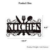 Metal Rustic Kitchen Decor Signs Decoraions For Wall, Country Farmhouse Decoration for Dining Room, 13.8 x 8.8 Inches (Black) BiaGift