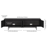 Henn&Hart Whitman TV Stand, 70" Wide, Black Henn&Hart