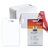 20 Pack Premium Blank PVC Cards with Slot Punch on Short Side - CR80 30mil Vertical Slot Punch Blank Credit Cards for ID Badge Card Printers - Graphic Quality PVC Cards for Business Office Klmnduo