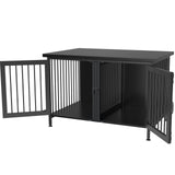 GDLF Double Dog Crate with Divider for 2 Small Dogs or 1 Dog, Furniture Style Kennel Indoor Cage with Removable Panel (Int.dims:36.2”Wx24.5”Dx21”H), Black GDLF
