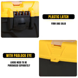 Torin 15.5" Plastic Storage Tool Box with Removable Tray,Small Toolbox Organizer With Screw Box, Black/Yellow ATRJH-3015T Torin