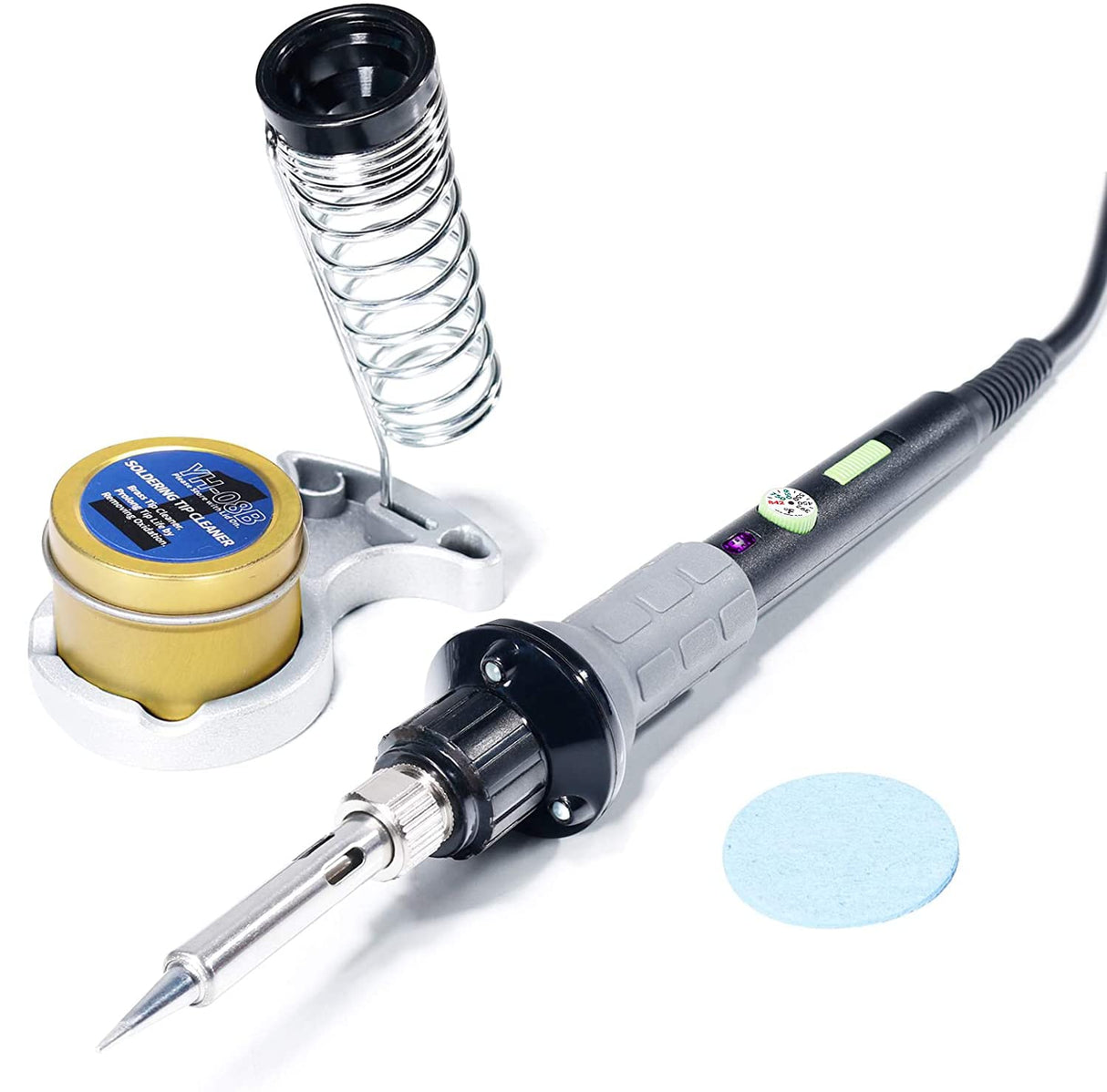 YIHUA 947-V Soldering Iron Kit with 3 LED Lights, Temperature Control, 5 Premium Solder Tips, Desoldering Pump, Indicator & ON/OFF Switch-60 Watts Soldering Iron, Solder Wire, Tip Cleaner, and more. YIHUA