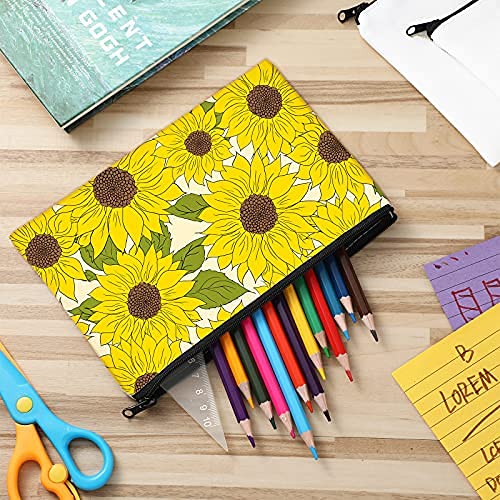 Xuniea 12 Pieces Cosmetic Bags Multipurpose Sublimation Blanks DIY Heat Transfer Makeup Bags Canvas Pen Case Pen Bag Iron on Zipper Toiletry Pouch (White, 7.9 x 5.5 Inch, 5.9 x 4.7 Inch) Xuniea