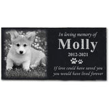 ODB Personalized Pet Memorial Stones, Black Granite Memorial Garden Stone Engraved with Photo, Gifts for Someone Who Lost a Loved One, or Pet, Dog, Cat (with Photo) ODB