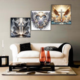 Ekuxom 3 Pack Cross Diamond Art Kits for Adults, Glow Christian Diamond Painting Kits for Adults, DIY Full Round Drill Diamond Dot Gem Art Kits for Home Wall Decor 14x14inch Ekuxom