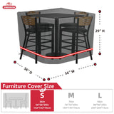 Turtle Life Patio Furniture Sets Cover, Heavy Duty Square Durable Waterproof Outdoor UV Resistant Anti-Fading Dining Table Chairs Furniture Cover, Black, 56"L x 56"W x 29"H Turtle Life
