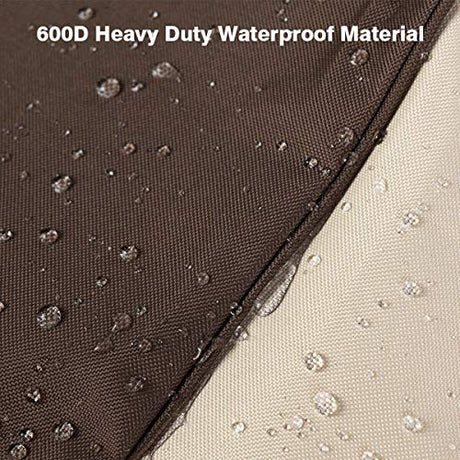 Vailge Stackable Patio Chair Cover,100% Waterproof Outdoor Chair Cover, Heavy Duty Lawn Patio Furniture Covers,Fits for 4-6 Stackable Dining Chairs,36"Lx28"Wx47"H,Beige&Brown Vailge