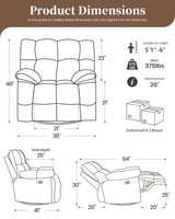 GARTMILAN Oversized Recliner Chair Power Swivel Rocker Recliner for Living Room Chenille Overstuffed Nursery Reclining Sofa Chair Rocking Recliners for Adults 375lbs (Power, Blue) GARTMILAN