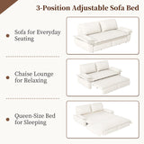 Nicbex 73.2" Queen Size Pull Out Couch Bed Convertible Sleeper Loveseat Sofa Velvet Upholstered Futon Sofá Bed Oversized 3 in 1 Pullout Sofa&Couch with Pillow-top Armrest for Living Room, Office NicBex