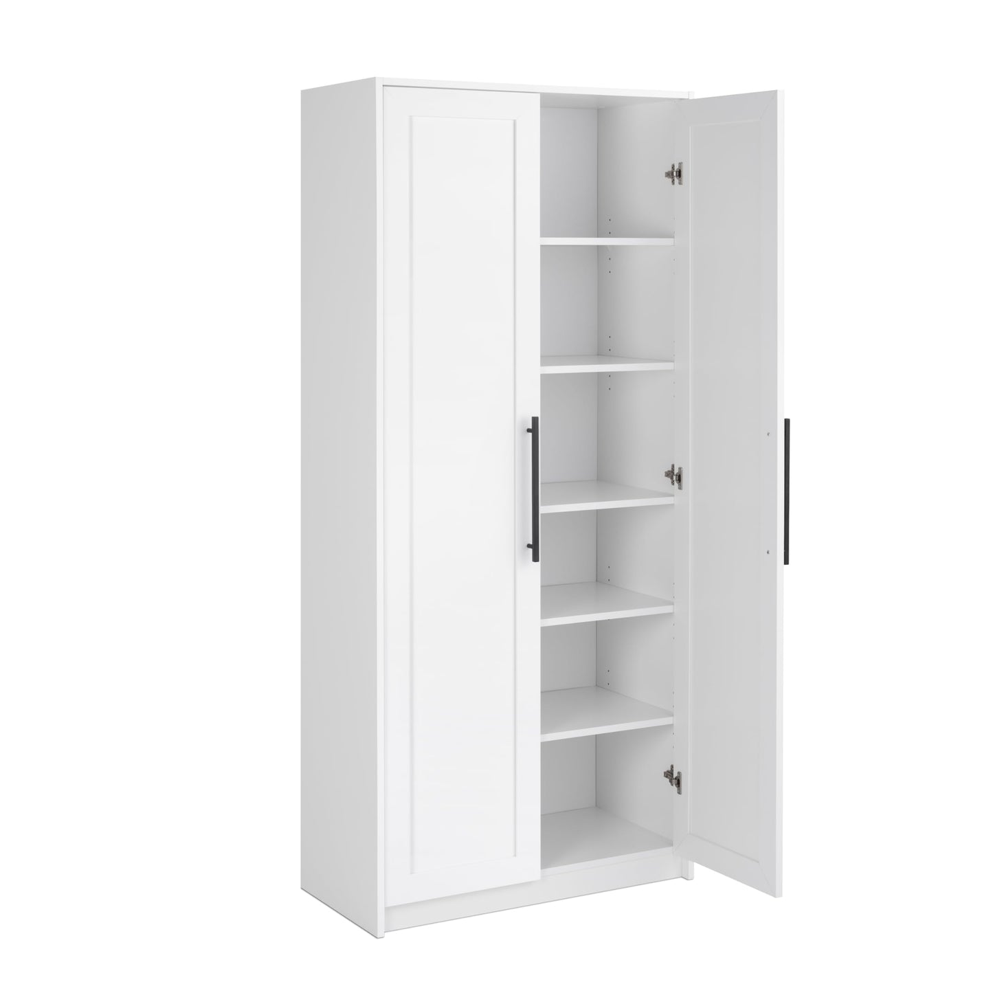 Prepac Elite Premium Home Doors, Storage, Bathroom, Pantry Cabinet with 5 Shelves, 16" D x 32" W x 72" H, White