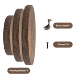 3 PCS Wooden Display Riser for Display Wood Risers for Decor and Organizer Round Display Stand Farmhouse Rustic Decor Risers Wood Riser Pedestal Stand for Candles Plants Cups (Brown, 8/6/4 Inch) QoTang