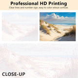 Rebotipy Adults Ocean Paint by Number Kits Coastal Art Painting Oil Painting of The Sea Coast Picture DIY Scenic Nature View with Dunes Paintings by Numbers for Men Lady Seascape Paints Crafts Gifts Rebotipy