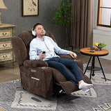 2024 Power Lift Recliner Chair with Full-Body Massage and Heat for Elderly, Hand Remote Control, Upgraded Powerful Motor, Extended Footrest, USB Ports, Stainless Steel Cup Holders, Chenille Brown Trustyue